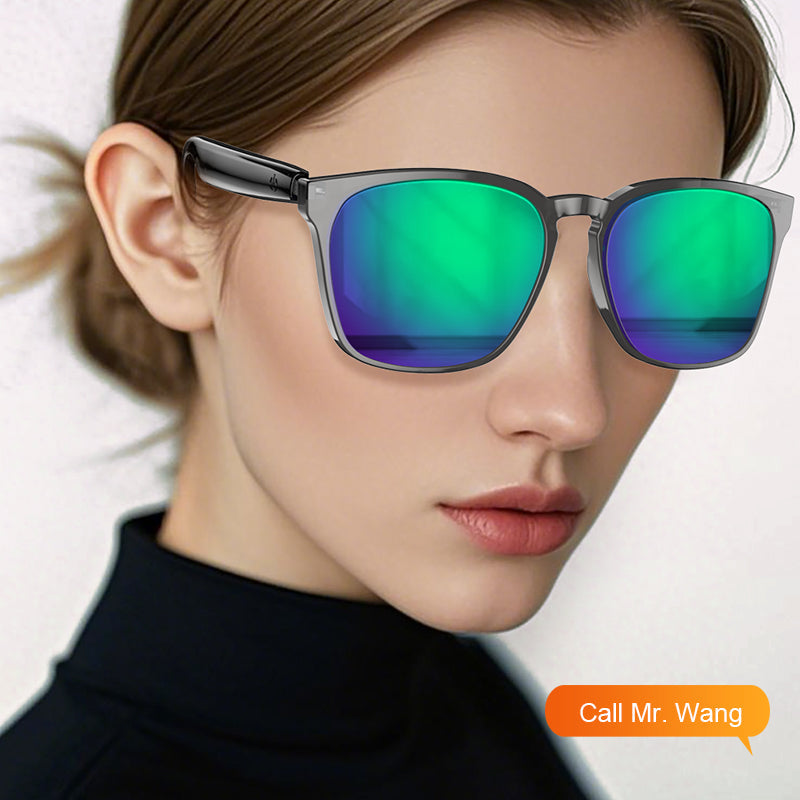 Ai Translation Smart Glasses with Bluetooth for Men Women with 140 Language Color-Change Lens Clear Headphone with Speaker Sunglasses-0